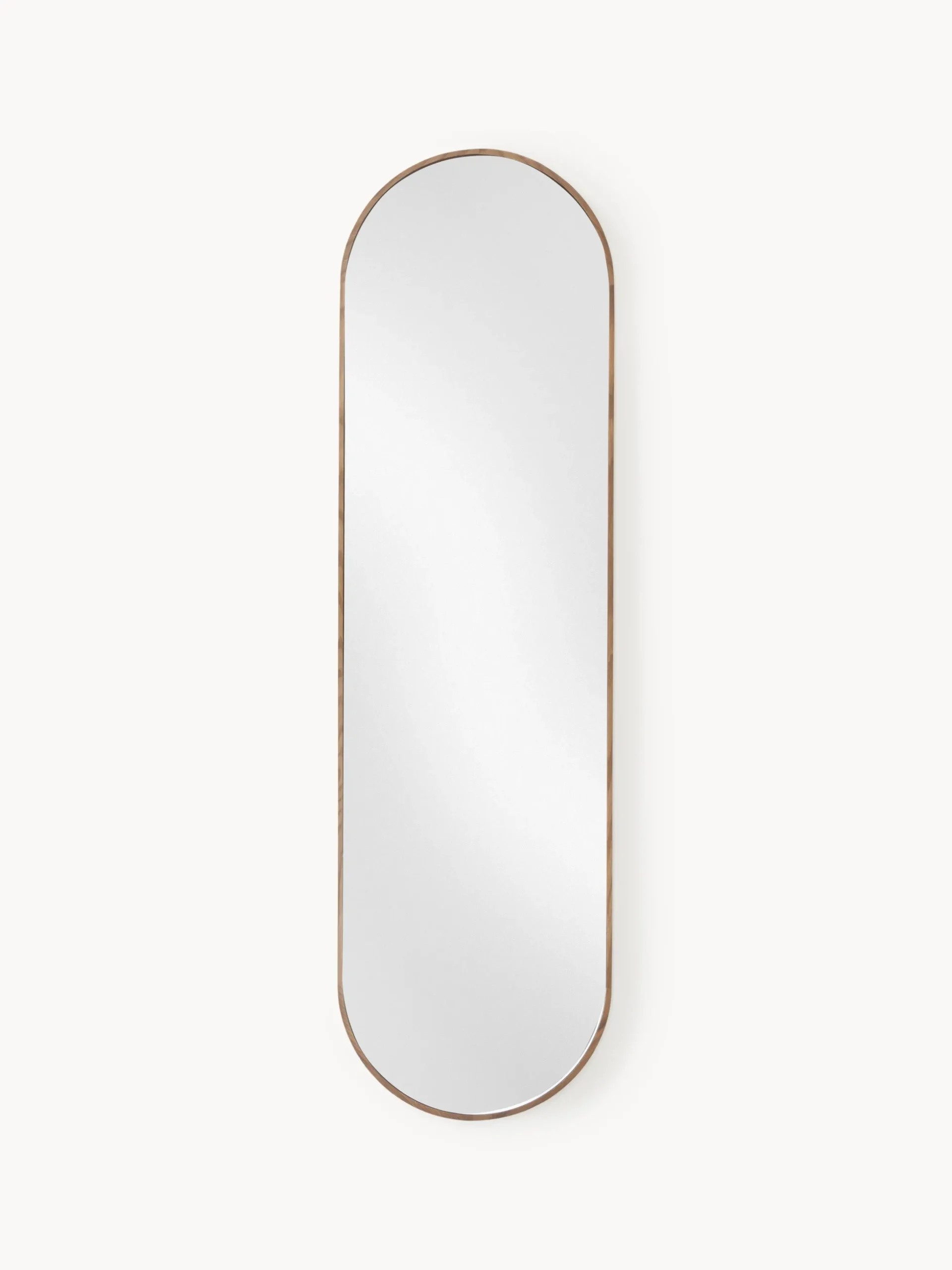 Specchio ovale da parete con cornice in legno di quercia Avery