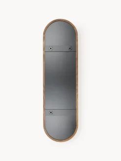 Specchio ovale da parete con cornice in legno di quercia Avery