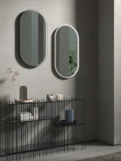 Specchio ovale da parete con illuminazione a LED Avior