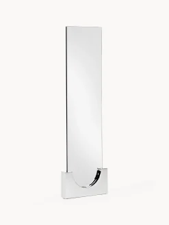 Specchio quadrato da terra con base in metallo Finn