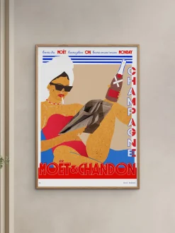 Stampa digitale incorniciata Hello Bonjour - Moet Monday