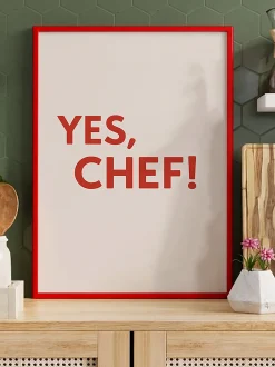 Stampa digitale incorniciata fatta a mano Yes, Chef