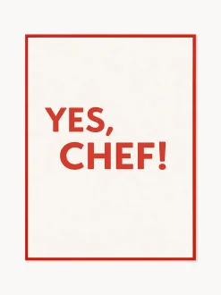 Stampa digitale incorniciata fatta a mano Yes, Chef