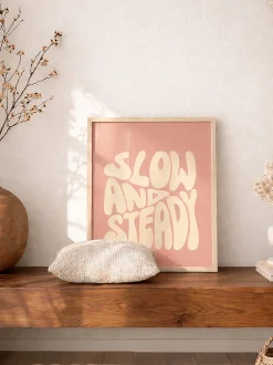 Stampa digitale incorniciata fatta a mano Slow & Steady
