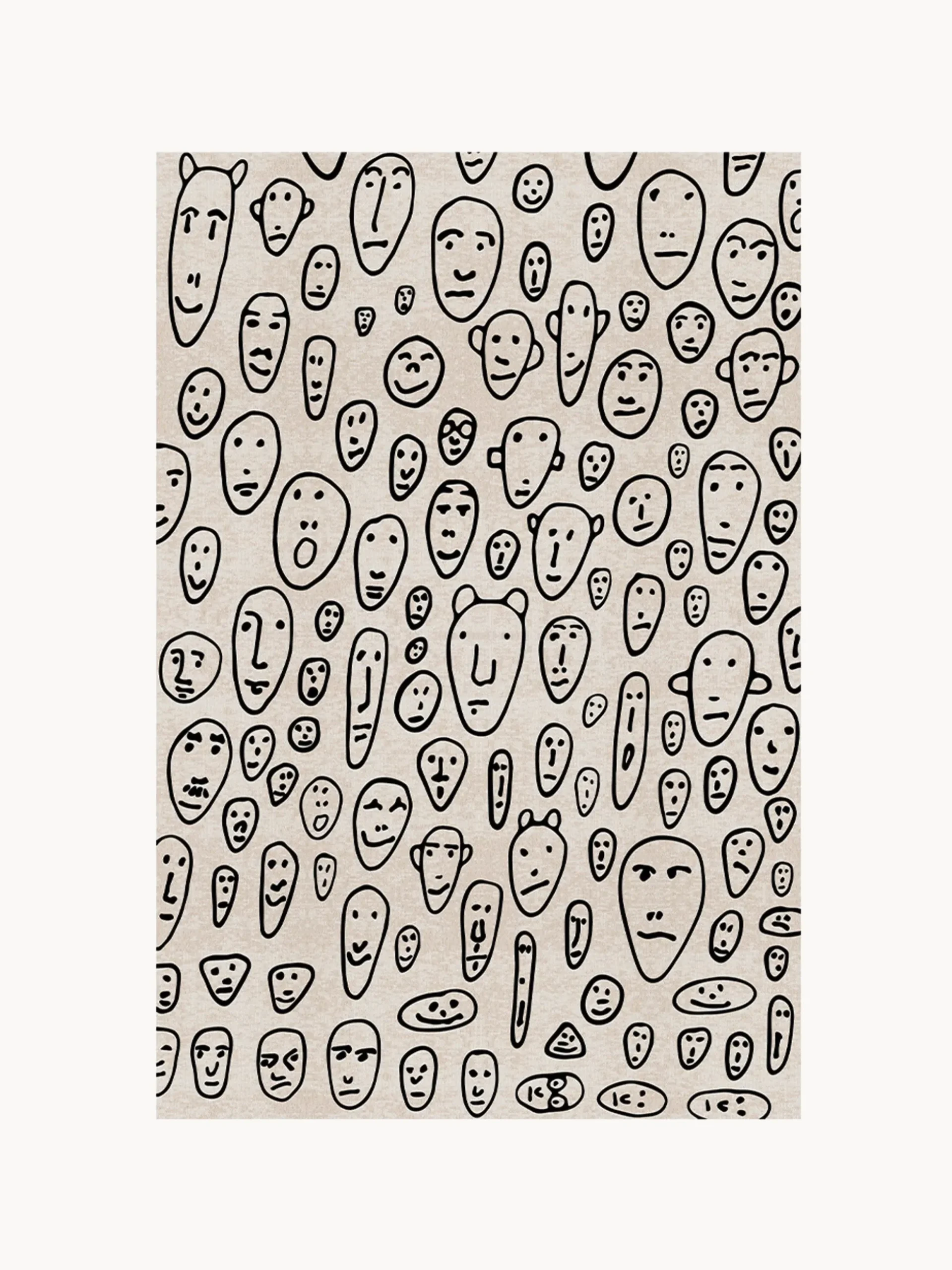 Tappeto a pelo corto Floating Faces