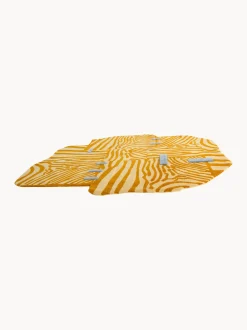 Tappeto in lana annodato a mano con effetto alto-basso Patch