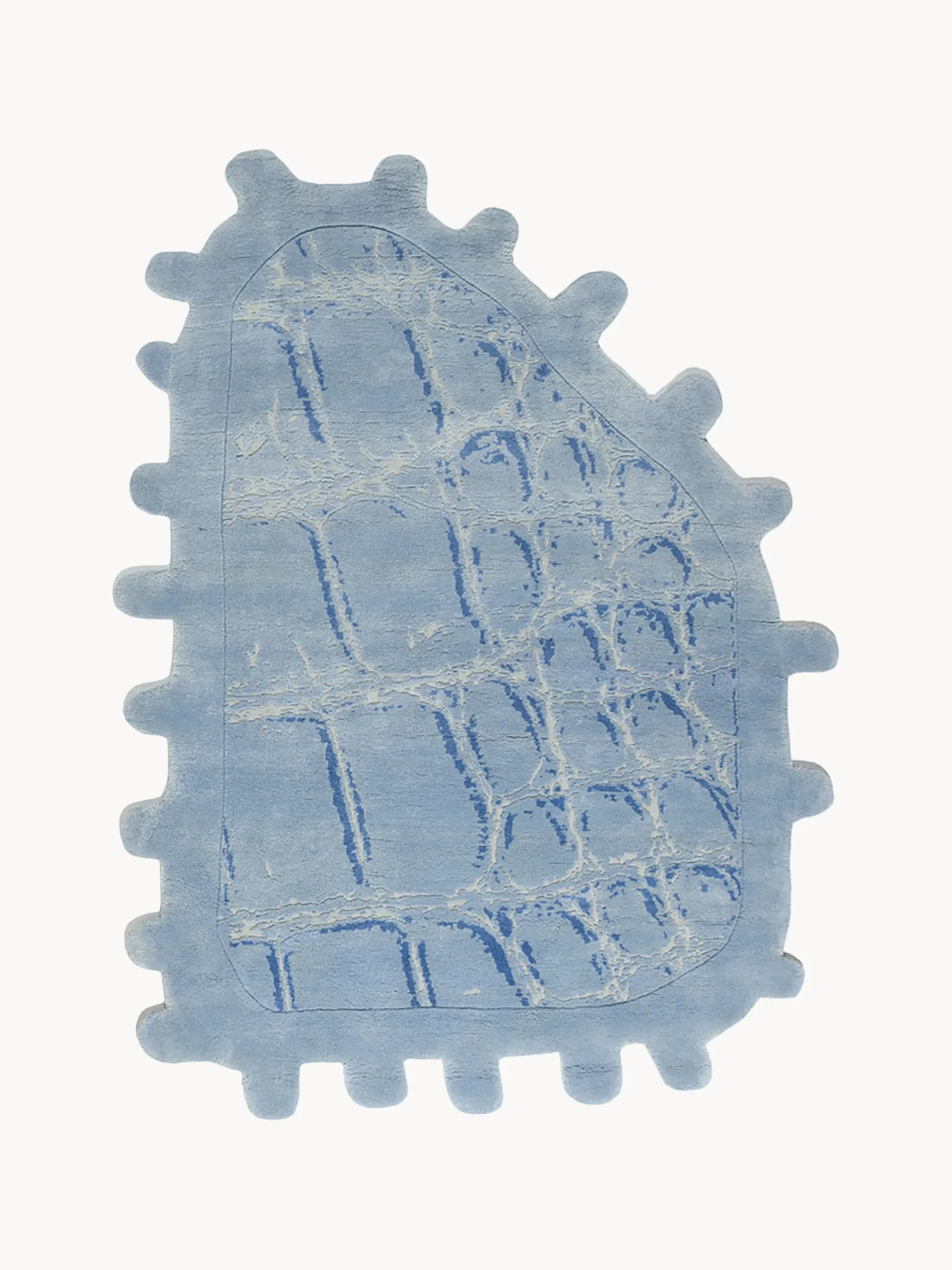 Tappeto in lana annodato a mano con effetto alto-basso Crocodile