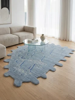 Tappeto in lana annodato a mano con effetto alto-basso Crocodile