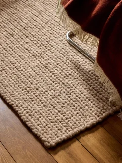Tappeto in lana fatto a mano con struttura intrecciata Bruna