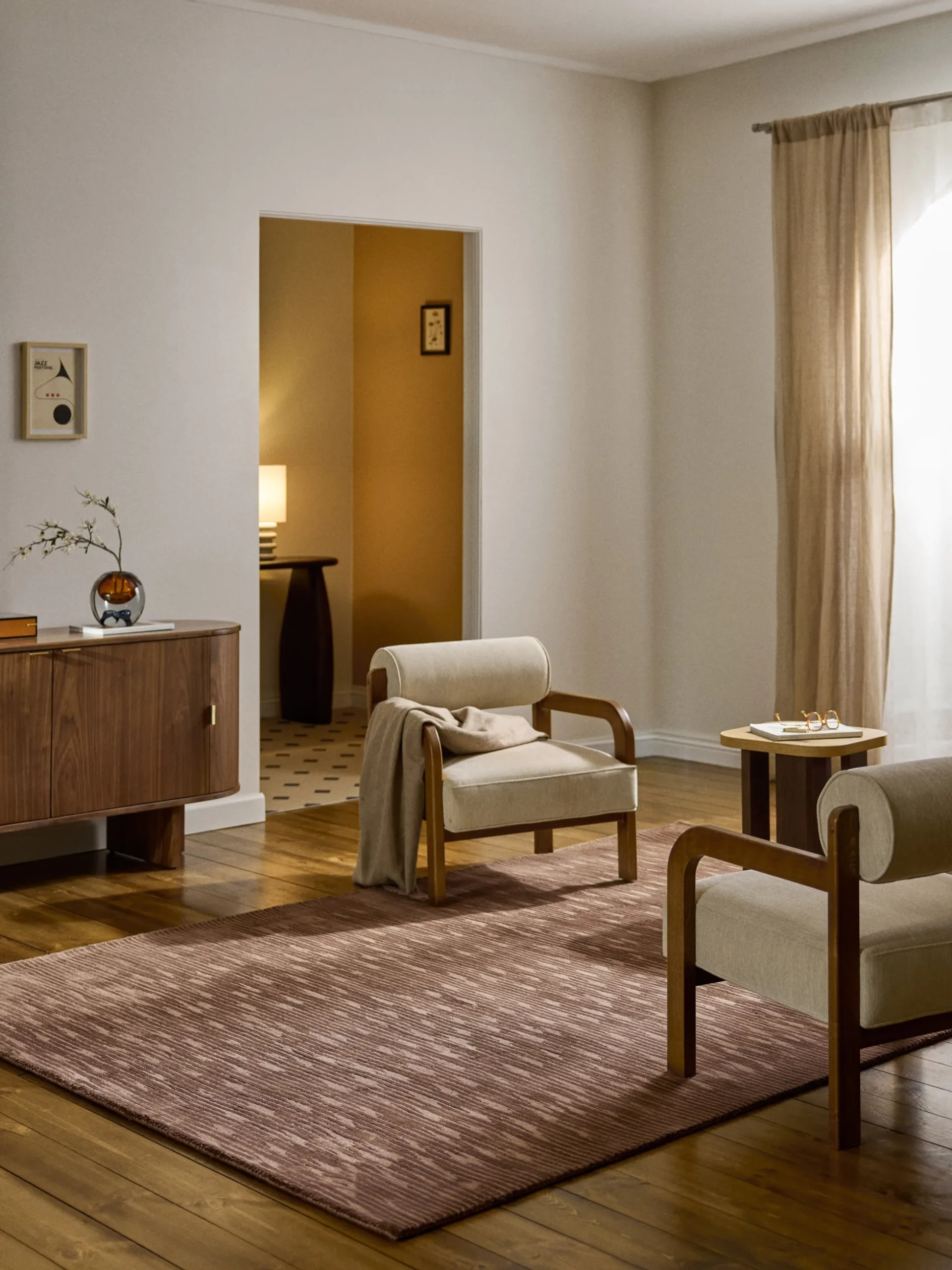 Tappeto in lyocell intrecciato a mano Oriana