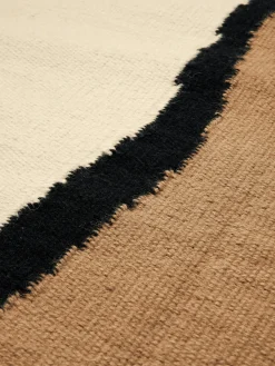Tappeto kilim in lana tessuto a mano con frange Soil