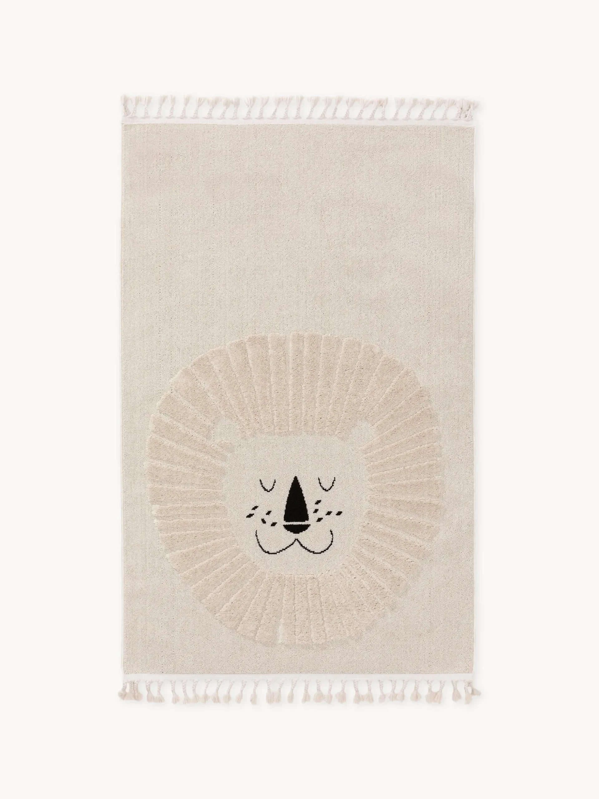 Tappeto per bambini con nappe e motivo in rilievo Momo