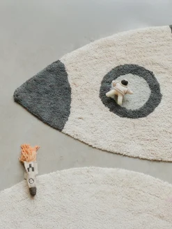 Tappeto per bambini fatto a mano Rocket, lavabile