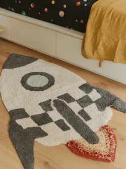Tappeto per bambini fatto a mano Rocket, lavabile