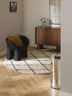 Tappeto rotondo a pelo lungo fatto a mano Naima