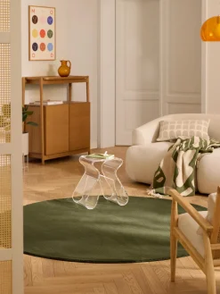 Tappeto rotondo in cotone tessuto a mano Lora
