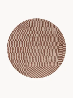 Tappeto rotondo jacquard lavabile da interno-esterno Berber