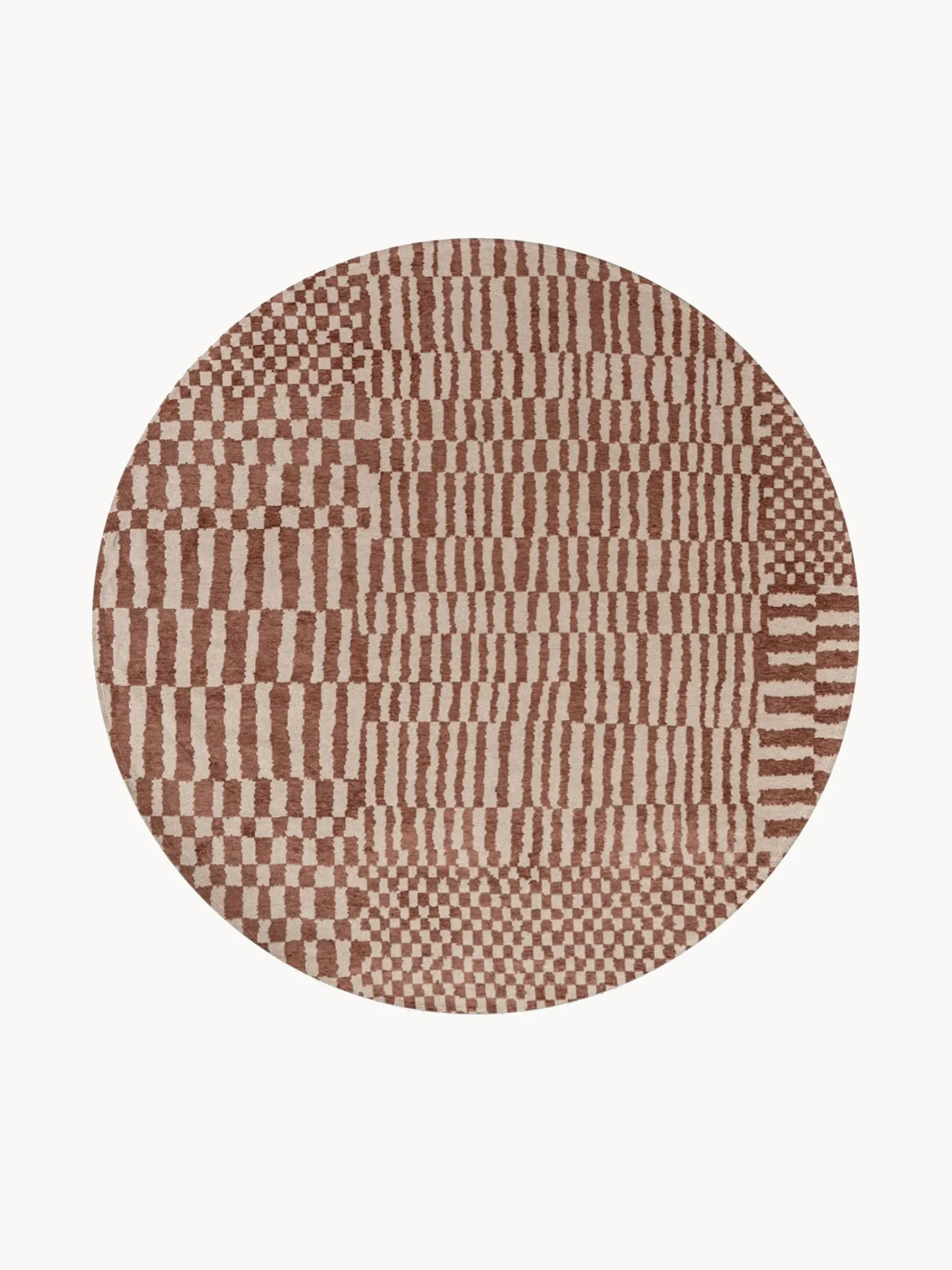 Tappeto rotondo jacquard lavabile da interno-esterno Berber