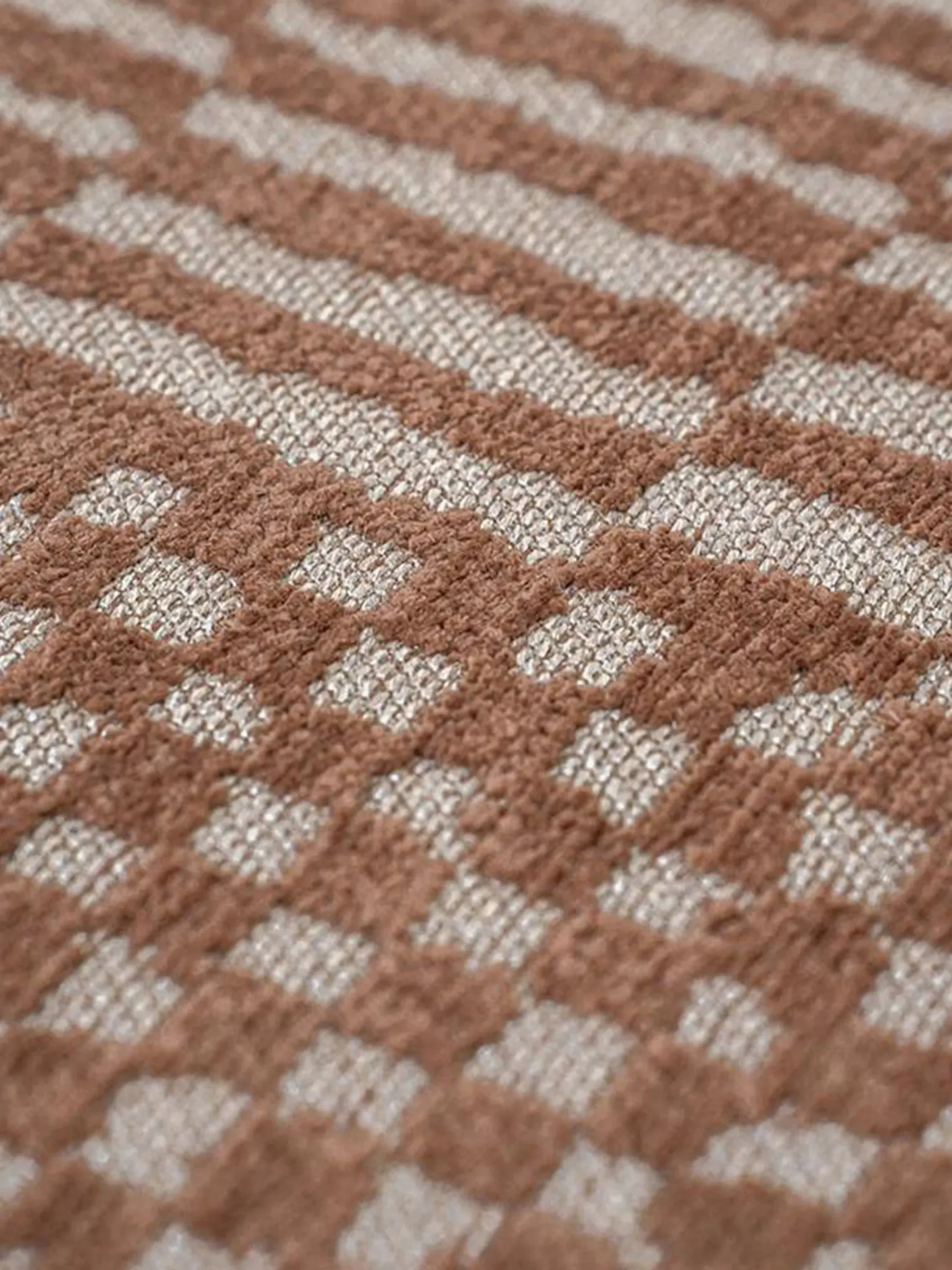 Tappeto rotondo jacquard lavabile da interno-esterno Berber