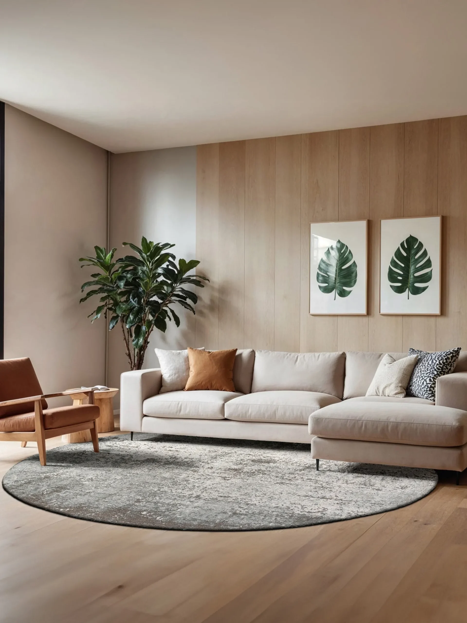 Tappeto rotondo jacquard lavabile da interno-esterno Virgin Land