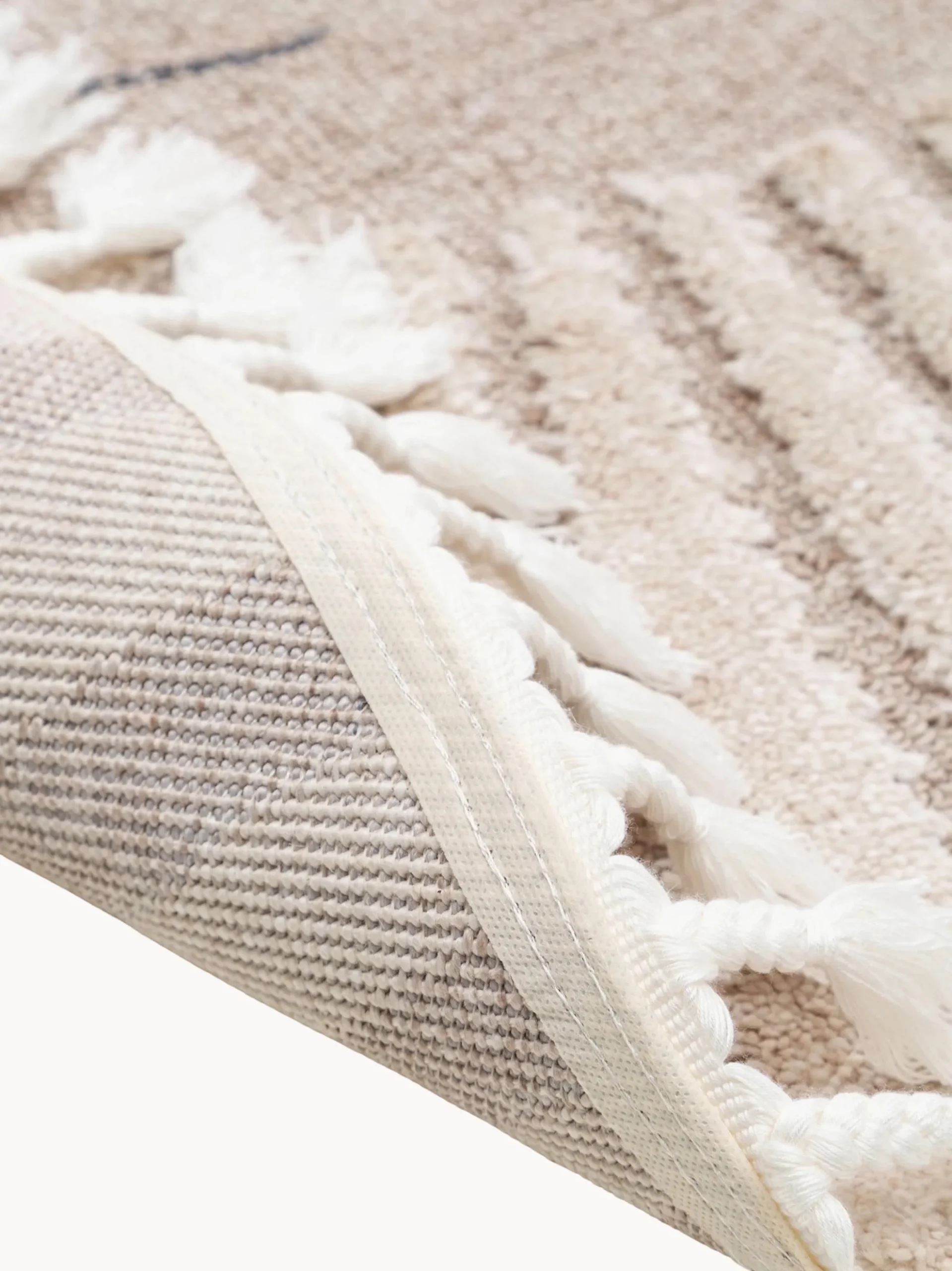 Tappeto rotondo per bambini con nappe e motivo in rilievo Momo