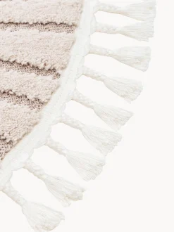Tappeto rotondo per bambini con nappe e motivo in rilievo Momo