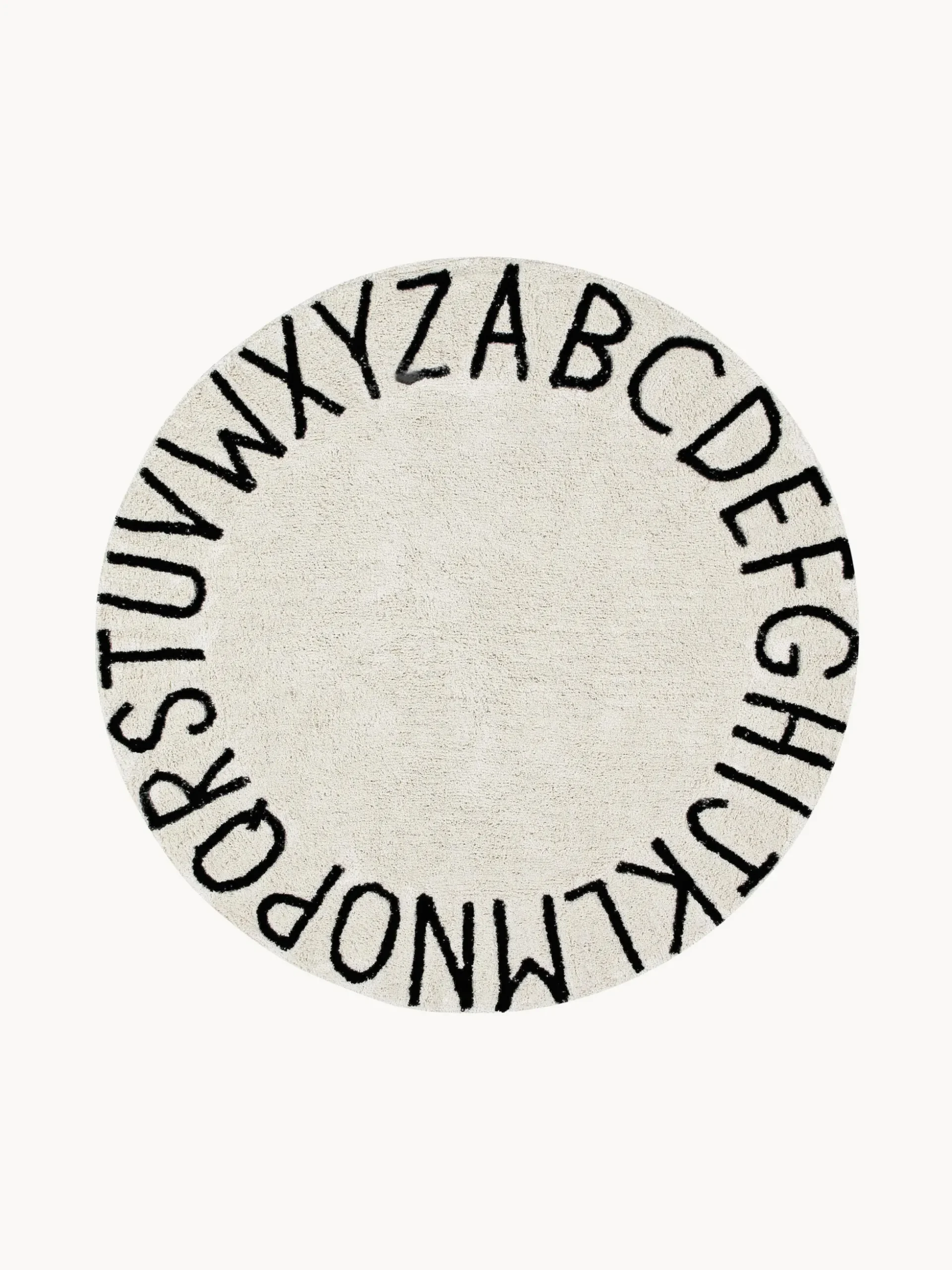 Tappeto rotondo per bambini con lettere disegnate ABC