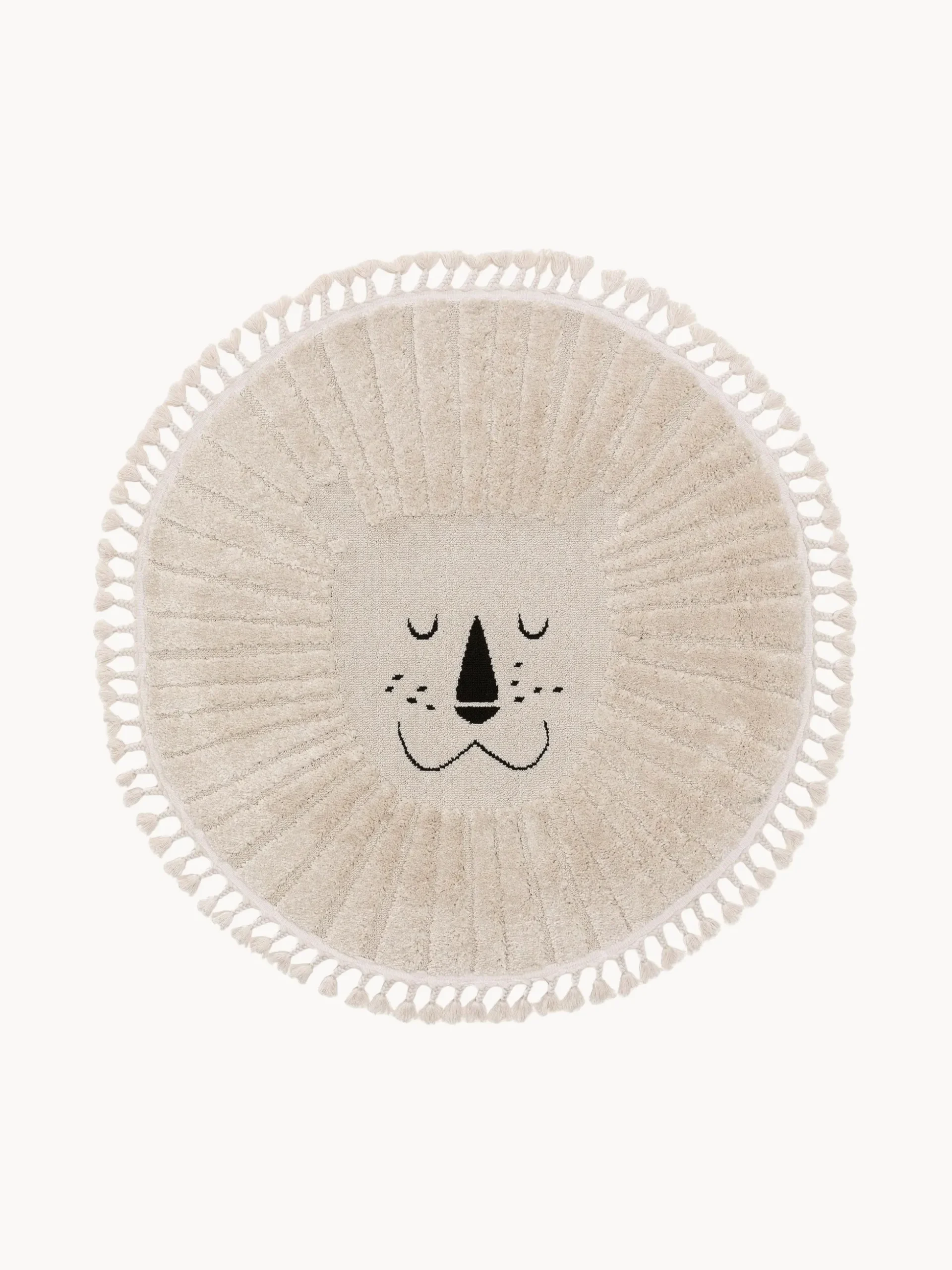 Tappeto rotondo per bambini con nappe e motivo in rilievo Momo