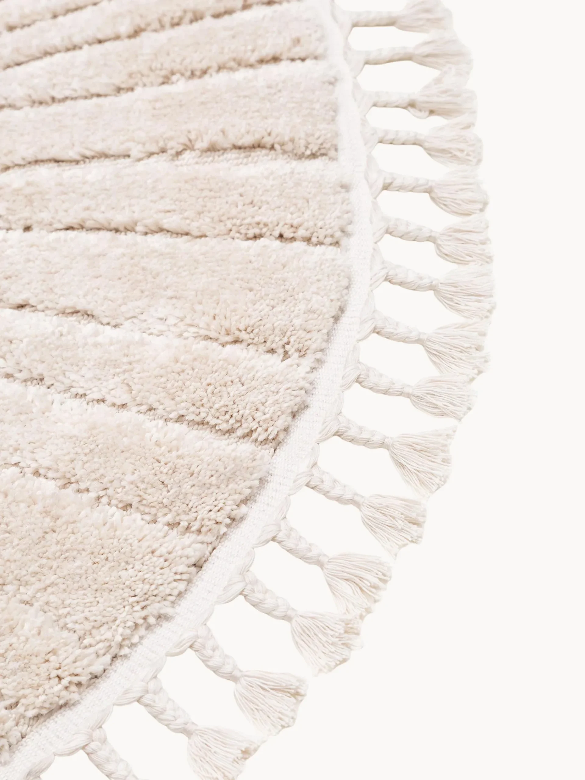 Tappeto rotondo per bambini con nappe e motivo in rilievo Momo