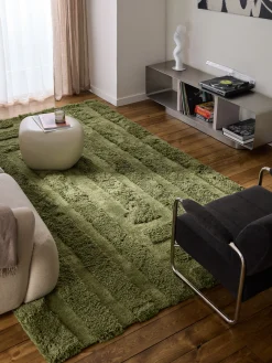 Tappeto soffice a pelo lungo con motivo in rilievo Genève