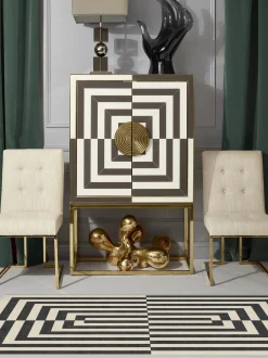 Tappeto a pelo corto lavabile Op Art by Jonathan Adler
