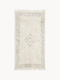 Tappeto in cotone fatto a mano con frange Fionn