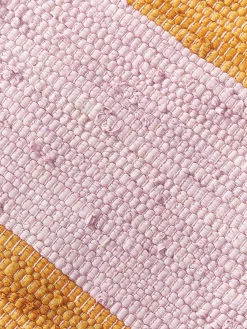 Tappeto in cotone tessuto a mano con frange Chindi
