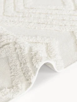 Tappeto in cotone tessuto a mano con struttura in rilievo Ziggy
