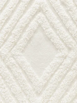 Tappeto in cotone tessuto a mano con struttura in rilievo Ziggy