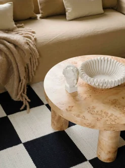 Tappeto in lana a pelo corto tessuto a mano Chess Flatweave