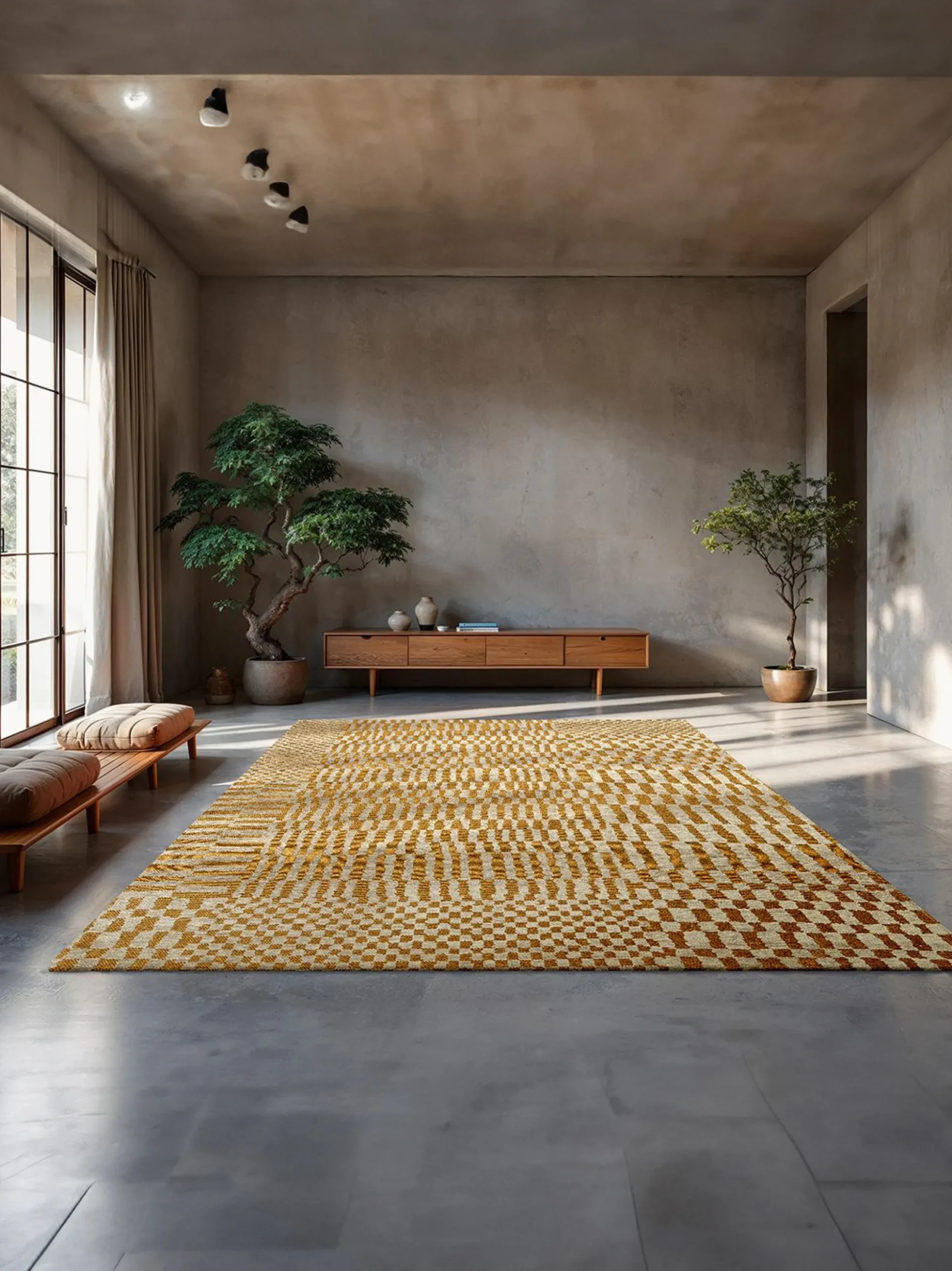 Tappeto jacquard lavabile da interno-esterno Berber