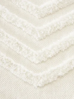 Tappeto rotondo in cotone con struttura in rilievo Ziggy