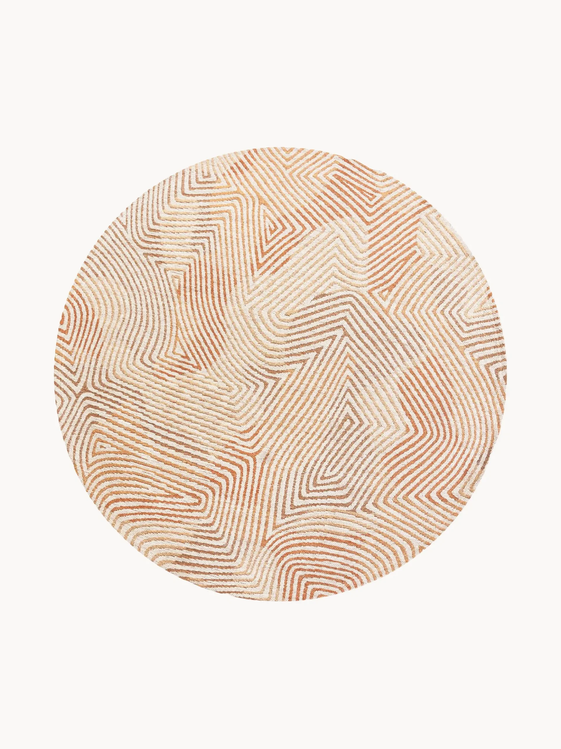 Tappeto rotondo jacquard lavabile da interno-esterno Coral