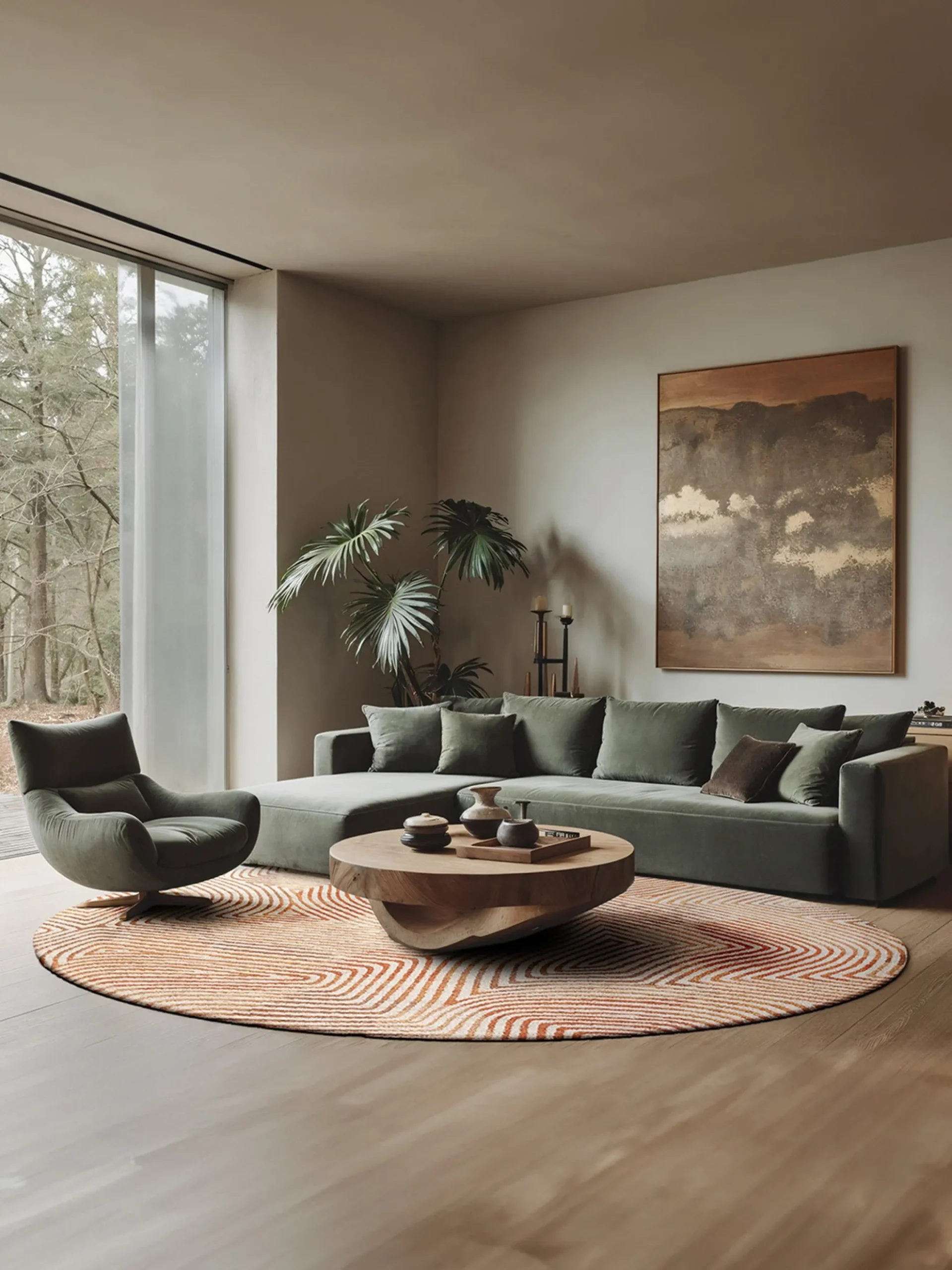 Tappeto rotondo jacquard lavabile da interno-esterno Coral