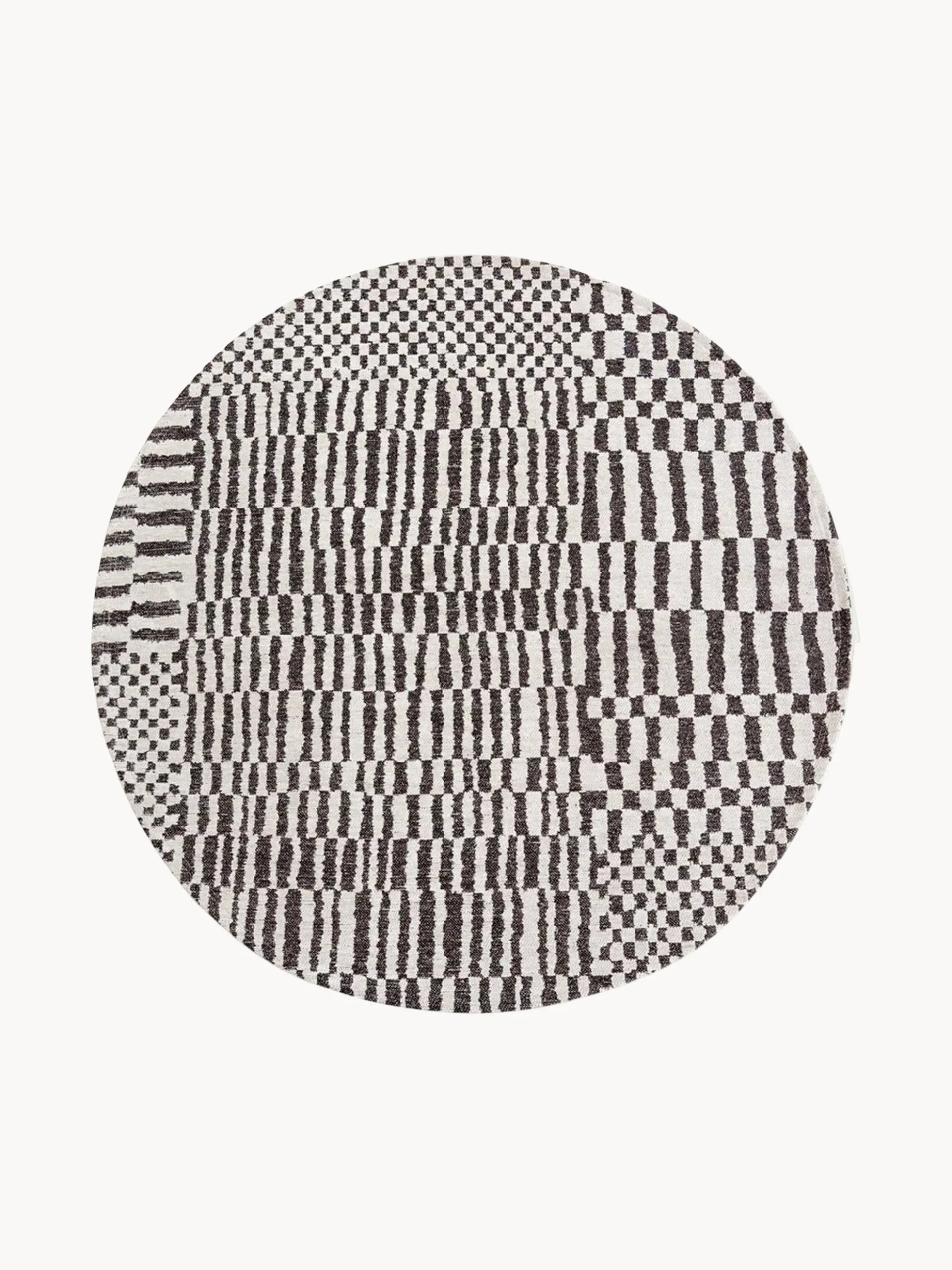 Tappeto rotondo jacquard lavabile da interno-esterno Berber