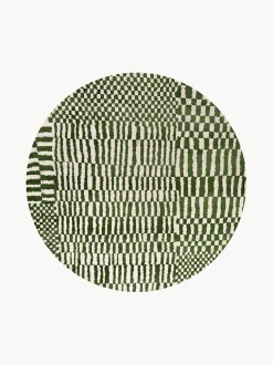 Tappeto rotondo jacquard lavabile da interno-esterno Berber