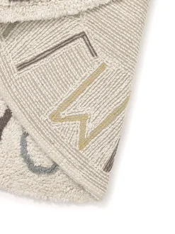 Tappeto rotondo per bambini fatto a mano Back To School, lavabile