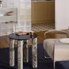 Tavolino con piano in vetro Sam