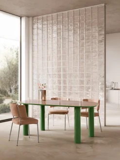 Tavolino con piano in vetro Beni, 200 x 110 cm