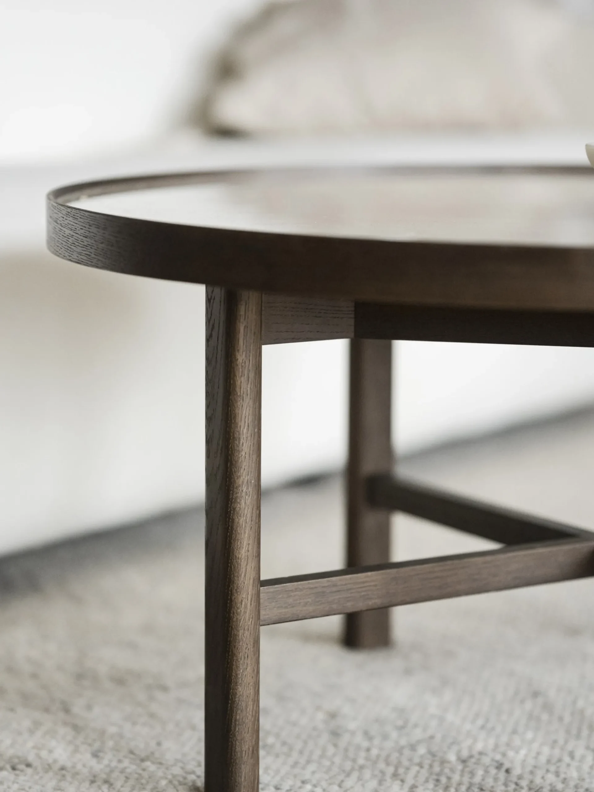 Tavolino da caffè rotondo in legno di quercia Marsden, Ø 90 cm