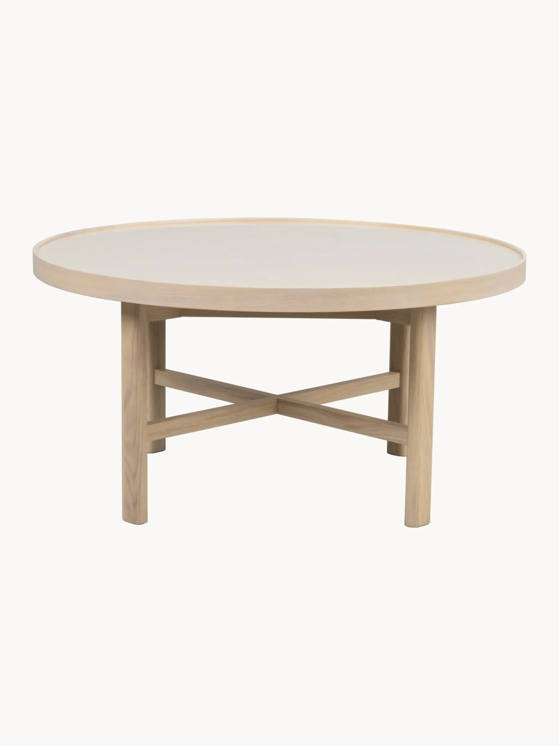 Tavolino da caffè rotondo in legno di quercia Marsden, Ø 90 cm