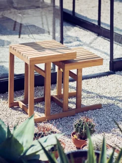 Tavolino da giardino in legno di teak Cero, alt. 55 cm