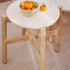 Tavolino da giardino rotondo in terrazzo e legno di eucalipto Pola