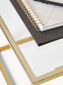 Tavolino da salotto con piano in vetro Maya